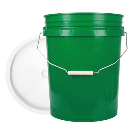 World Enterprises Bucket, 12 in H, Green and White 5GRN,345WHT